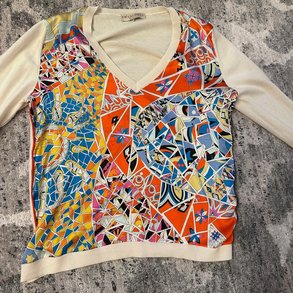 Emilio Pucci Cream Knit Top